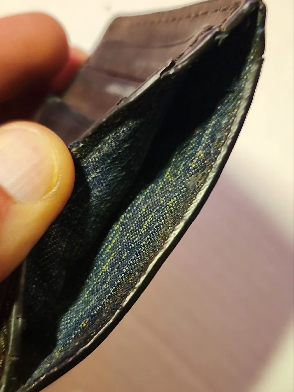 Fossil Brown Leather Money Clip with Skull and Wing Emboss